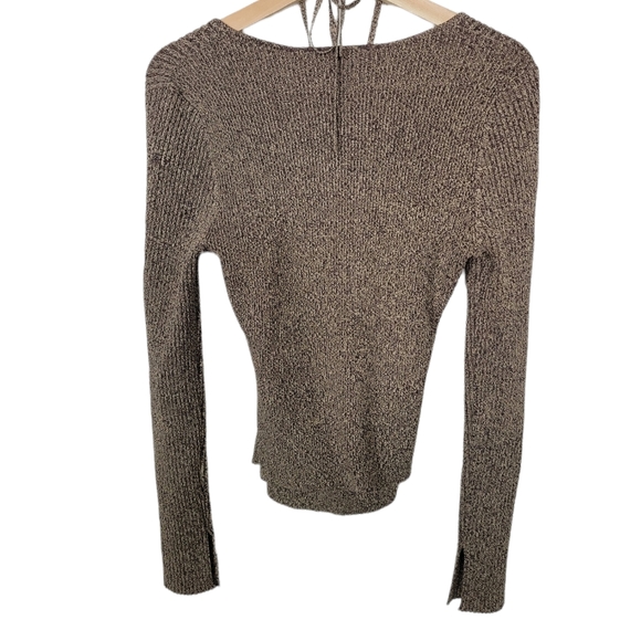 Jonathan Simkhai Alexia Top Chocolate Melange Dune Ribbed Cutout Size Large NWT - Picture 5 of 9